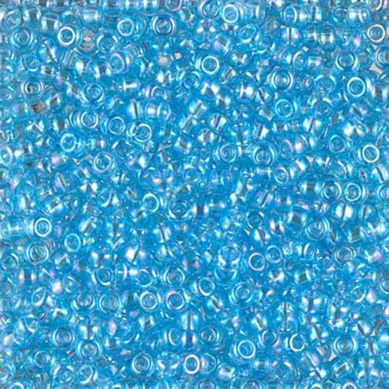 Miyuki 8 Round Seed Bead, 8-260, Transparent Aqua AB, 10 grams